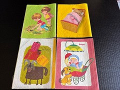 SET OF 4 WHITMAN REAL CLOTH CHILDRENS BOOKS-1970-72