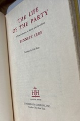 The Life Of The Party By Bennett Cerf, 1st Ed. 1956, Illustrated Hardcover Book