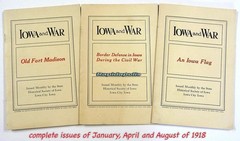 Lot of 3 Iowa Historical Society IOWA AND WAR Books from 1918 ~ 84 pages total
