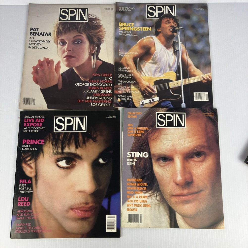 Lot of 15 Spin Magazines 1985 to 1988 Music, Pop Culture Rock History 1980s