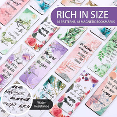 Zonon 48 Pcs Bible Verse Magnetic Christian Bookmarks 0.8X4.7In Inspirational Sc