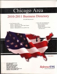 Chicago Area Business Directory 2010-2011 By Reference USA. 2 Volume Set