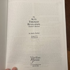 Acts Through Revelation Bible: Teacher’s Manual by Emily Fischer, Veritas Press