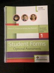 Fountas & Pinnell Literacy Benchmark Assessment System 1 Student Forms Optional
