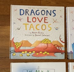 Lot of 4 Illustrated Children’s Books English Language Dragons Love Tacos etc.