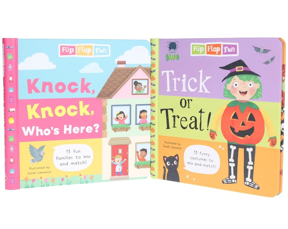 Flip Flap Fun: Trick or Treat & Knock, Knock, Who’s Here? 2 Books Set – Ages 5+