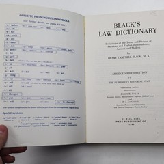 Black’s Law Dictionary Henry Campbell Black 1983 Abridged Fifth Ed Legal