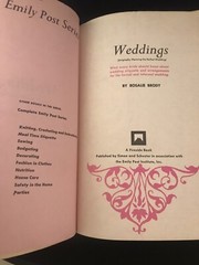 Emily Post Weddings / Planning The Perfect Wedding – 114 pages – 1963 PB