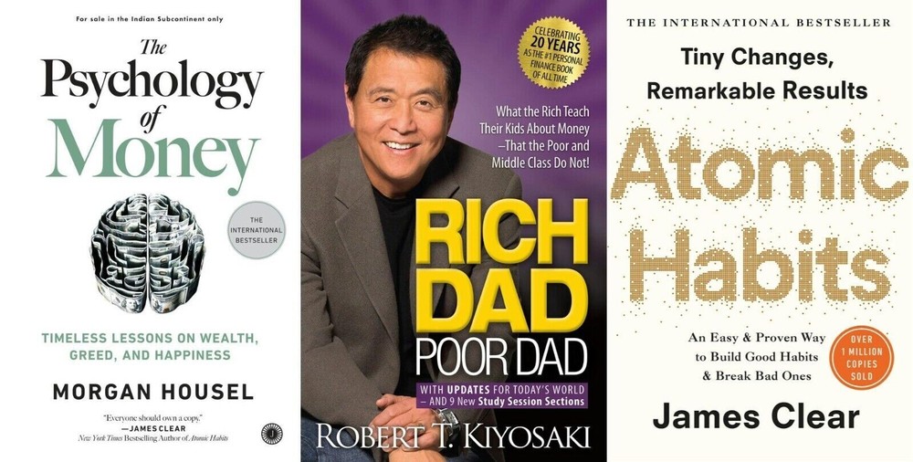 Combo Set of 3 Books ( Psychology of Money+ Rich Dad Poor Dad+ Atomic Habits) PB