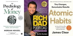 Combo Set of 3 Books ( Psychology of Money+ Rich Dad Poor Dad+ Atomic Habits) PB