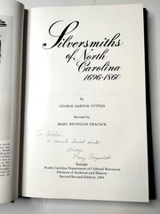 Silversmiths of North Carolina 1696-1860 by Mary Reynolds Peacock Book