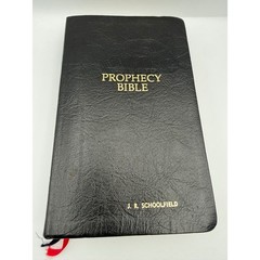Rex Humbard Prophecy Bible KJV Genuine Leather Black J.R. Schoolfield Red Letter