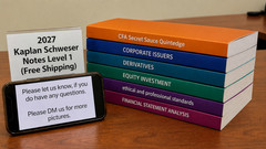 2027 CFA level 1 Exam Prepration Kaplan Schweser notes with Free shipping