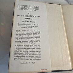 A Many-Splendored Thing bk, by Han Suyin, 1952 Hardcover