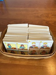 Story Sequencing Wall Pocket Chart Card Set organized in Longaberger basket