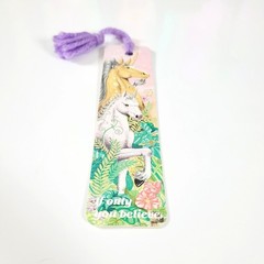 Vintage 80s Unicorns Baby Bookmark Pastel Rainbow- 1989 Sunshine Thoughts H-1235
