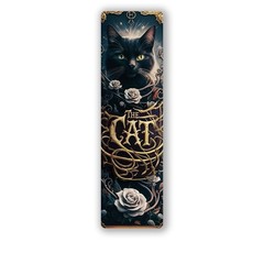 Black Cat Gothic Bookmark Laminated Glossy Photo Print 2×7 Fantasy Reader Gift