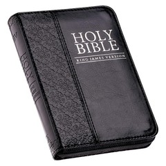 KJV Mini Pocket Holy Bible Zippered Black Faux Leather King James Version Compac