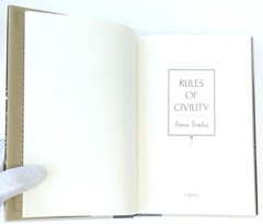 SIGNED by AMOR TOWLES Rules of Civility 2011 HCDJ LIKE NEW