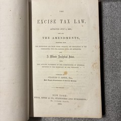 Antique 19th century Law Book Excise Tax Estee 1863 1800s Victorian Civil War