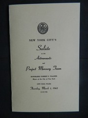 MARCH 1, 1962 NYC PROGRAM SALUTE THE ASTRONAUTS OF PROJECT MERCURY SPACE TEAM