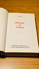 Romans et contes by Voltaire, published by Garnier Frères, 1965. French Edition