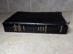 LAMSA Holy Bible Holman 1967 Black Genuine Leather Gilt Edging 16th Ed Vintage