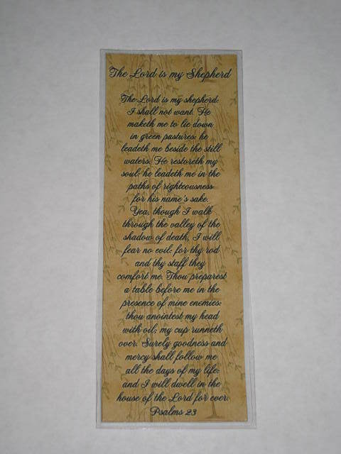 PRIMITIVE THE LORD IS MY SHEPERD PSALMS 23 LAMINATED BOOKMARK – CL