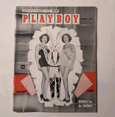 Playboy Magazine January 1954. Bonus centerfold! 8 extra pages of photos! Unique