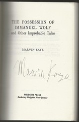 MARVIN KAYE The Possession of Immanuel Wolf. Wildside reprint. Trade pb. SIGNED