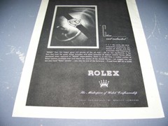1945 ROLEX WATCHES “CLEAR & UNLIMITED”…1-PAGE SALES AD..(616X)