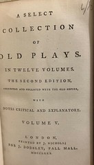 A Select Collection of Old Plays in Twelve Volumes Dodsley Robert 1 4 5 6 11
