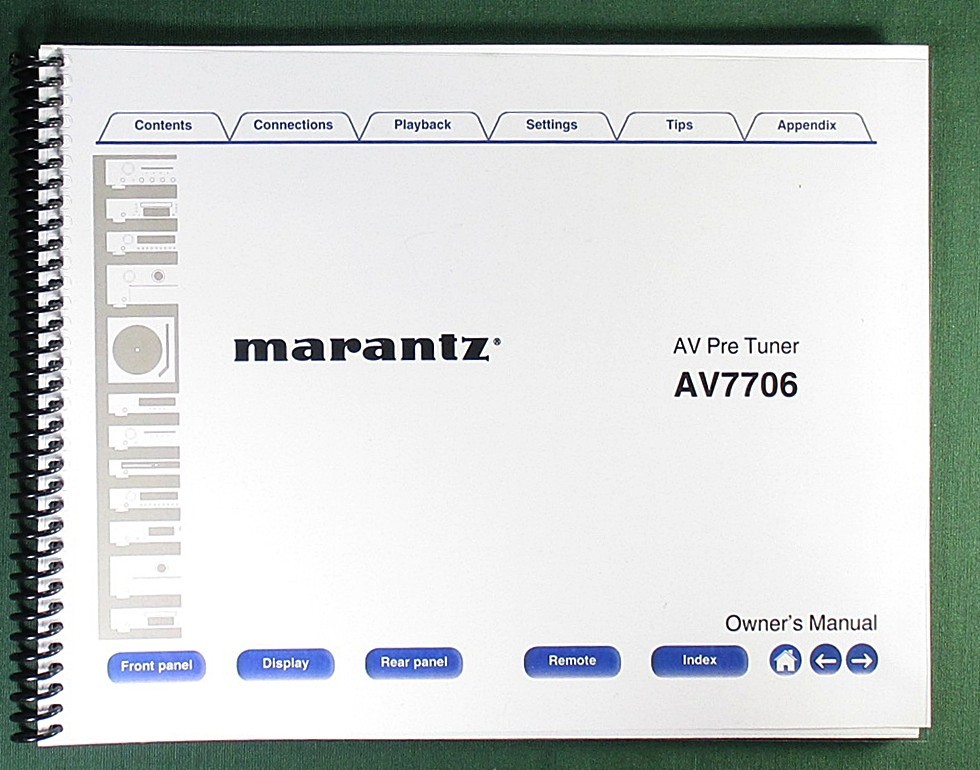 Marantz AV7706 Instruction Manual: 336 Pages & Protective Covers!