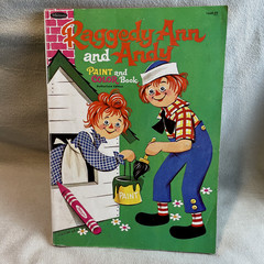 Vintage 1969 Raggedy Ann and Andy Paint and Color Book-Whitman 127 pages RARE