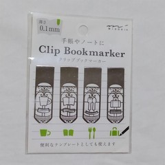 Midori Company Clip Bookmark Lifestyle Pattern 4pcs 1.6×0.5in Unopened