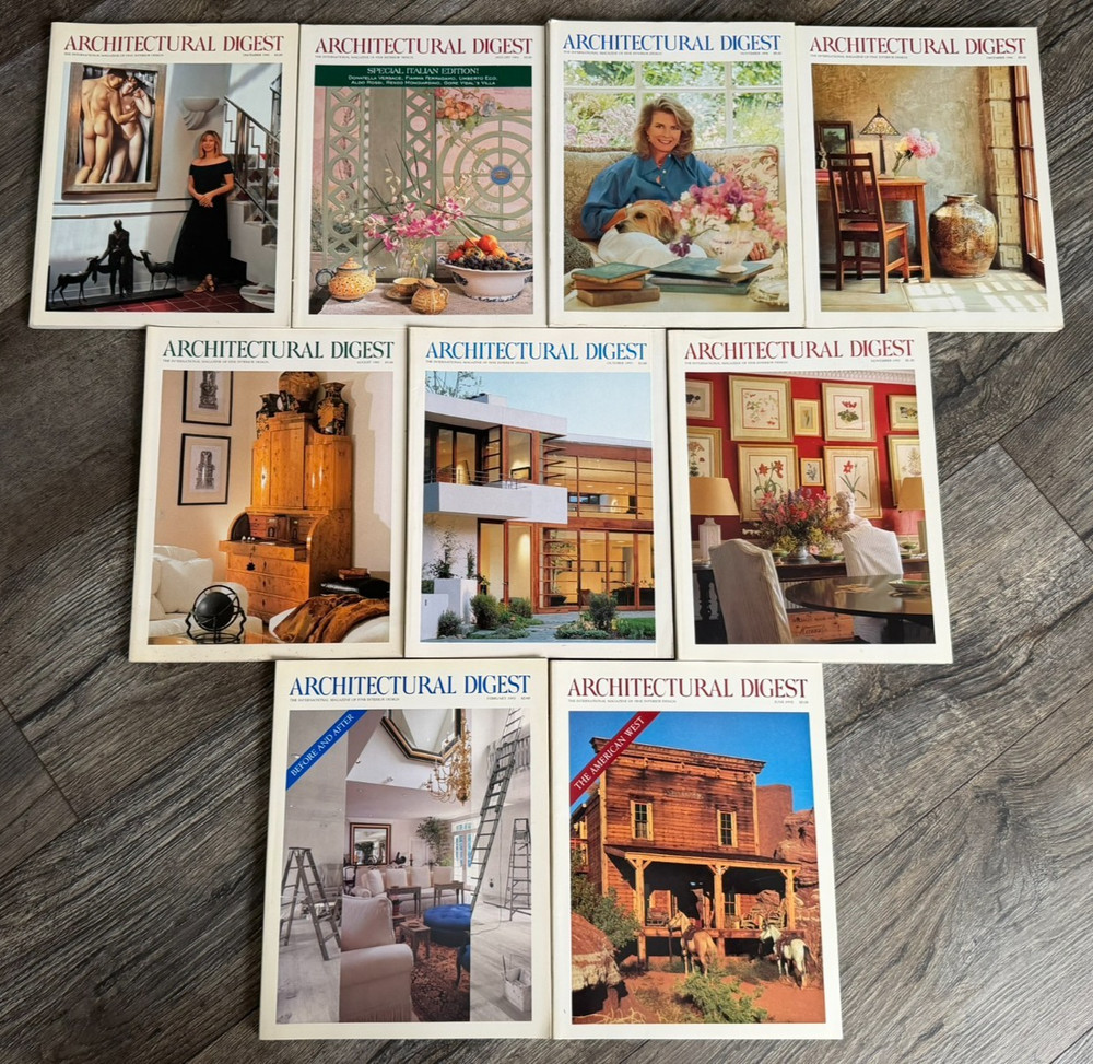 ARCHITECTURAL DIGEST Magazine 1993 1994 9pc Lot Interior Design Home Decorating