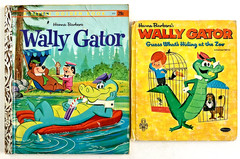 WALLY GATOR ~ childrens 1st ed Little Golden Book & Whitman Tell-A-Tale Book set