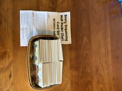 Story Sequencing Wall Pocket Chart Card Set organized in Longaberger basket