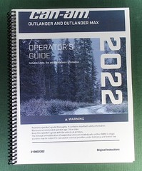 2022 Can-Am Outlander 450 XU Owner’s Manual: 254 Pages & Protective Covers!