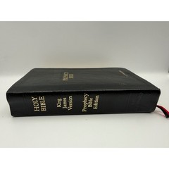 Rex Humbard Prophecy Bible KJV Genuine Leather Black J.R. Schoolfield Red Letter