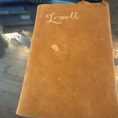 Antique 1898 POEMS OF JAMES RUSSELL LOWELL W/ Biographical Sketch Suede Leather