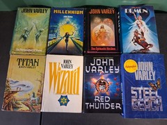 John Varley Book Lot 8 Demon Titan Wizard Millenium Steel Beach Sci-Fi Hardcover