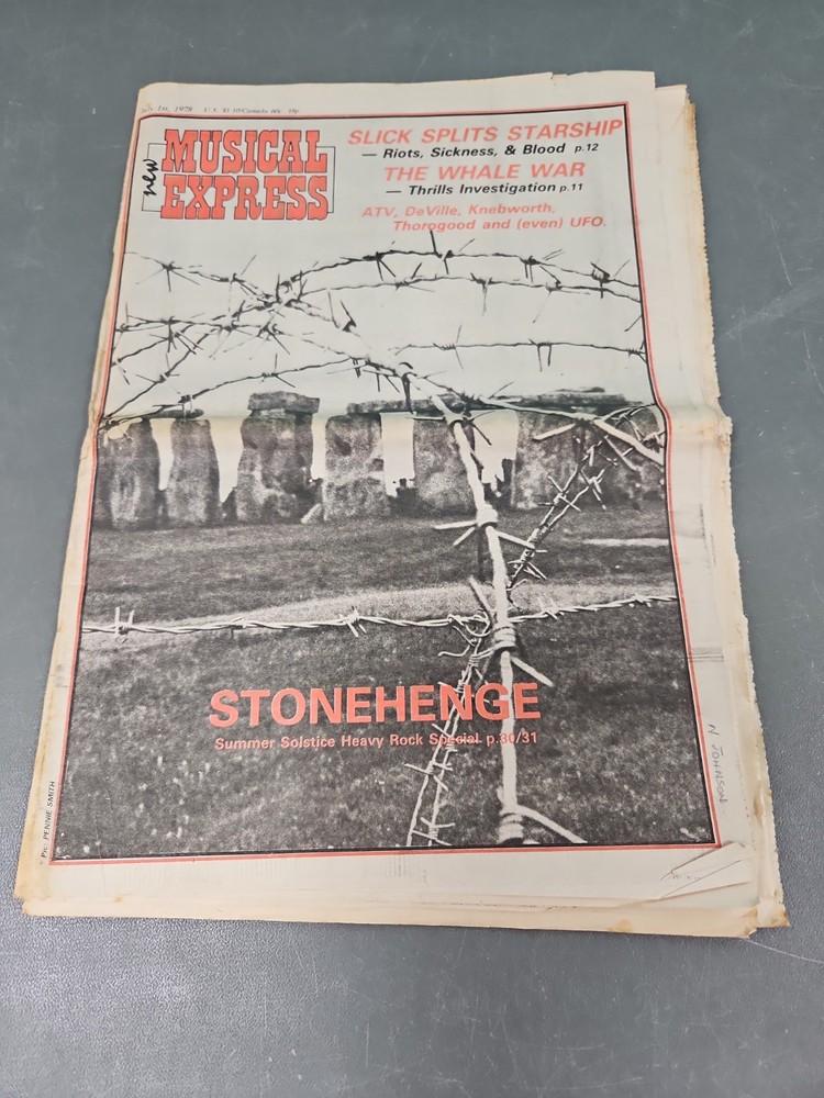 NME New Musical Express July 1st 1978 Stonehenge Cover Sex Pistols Ad