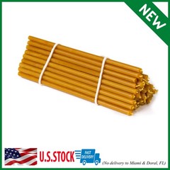 100% Beeswax Taper Candles 6.7×0.22” (50-Pack) – Beeswax Tapered Candles with Ho