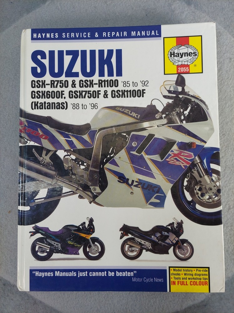 Haynes Suzuki GSX-R Katana Service Manual GSX-R750 GSX-R1100 GSX600F GSX750F