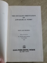 The Socialist Orientation of Jawaharlal Nehru [Hardcover]