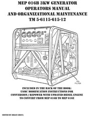 Brian Greul MEP 016B 3KW Generator Operators Manual and Organization (Paperback)