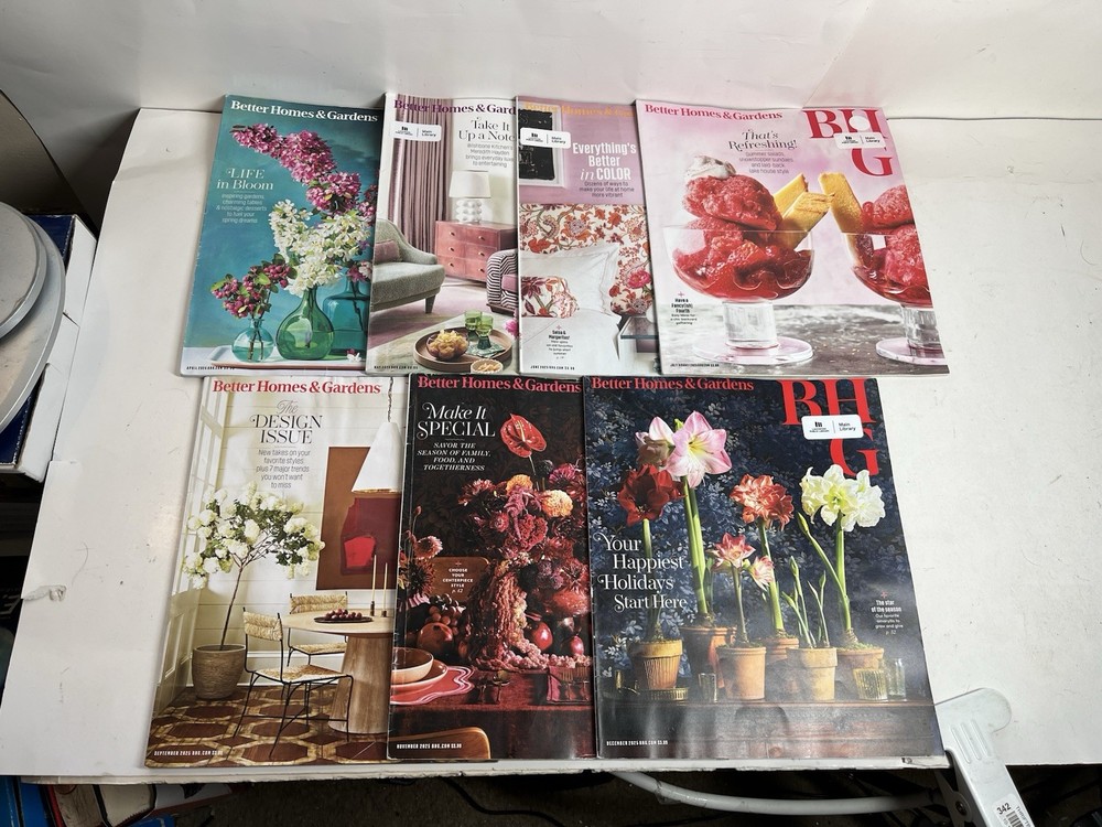 Better Homes and Garden 2025 Magazine Lot Of 7 Issue Ex-Library Mixed Months