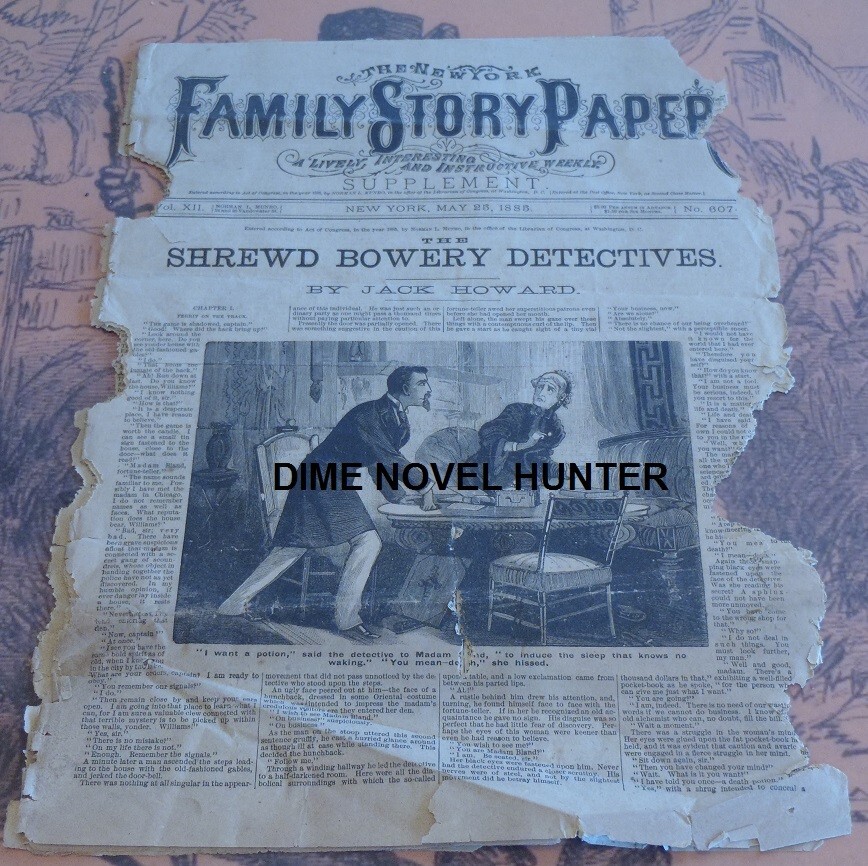 NEW YORK FAMILY STORY PAPER SUPPLEMENT #607 SCARCE NORMAN MUNRO 1885 STORY PAPER