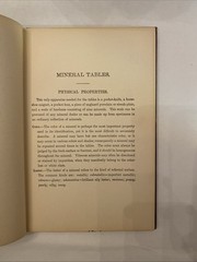Mineral Tables Determination of Minerals by their Physical Properties Eakle 1904